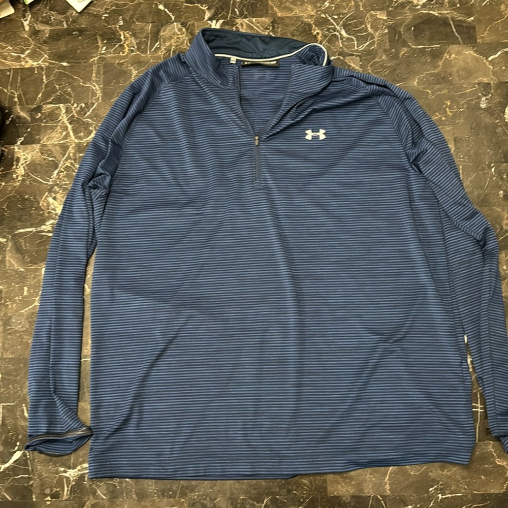 Under Armour Loose Mens Size 2XL navy blue 1/4 Zip Pullover Sweatshirt
